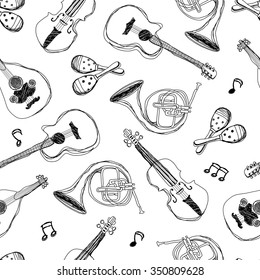 music instruments, Seamless Pattern