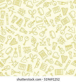 Music Instruments Seamless Pattern