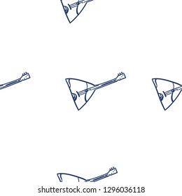 Music instruments seamless pattern background. Vector balalaika. Vector cartoon musical instruments, notes. Music Instruments Objects, Line Design, Festival, Event, Live, Concert.
