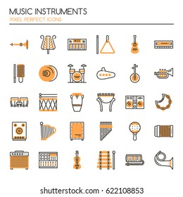 Music Instruments , Thin Line and Pixel Perfect Icons