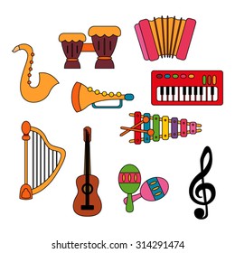 Music instruments vector.