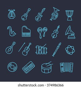 music instruments. Vector icons