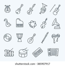 music instruments. Vector icons