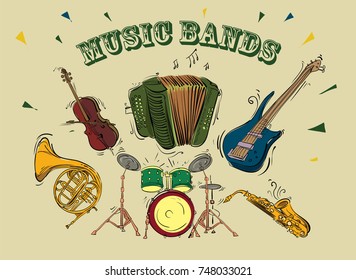 music instruments vector illustration