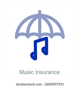 Music Insurance and safety icon concept