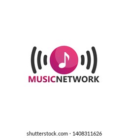 Music Internet Network Logo Template Design Vector, Emblem, Design Concept, Creative Symbol, Icon