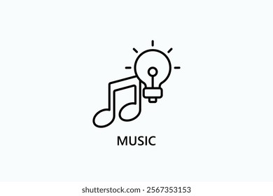 Music Isolated Vector, Icon Or Logo Sign Symbol Illustration