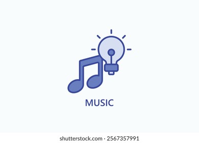 Music isolated vector, icon or logo sign symbol illustration