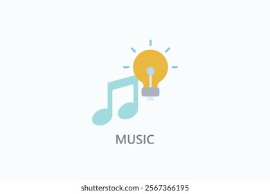 Music Isolated Vector, Icon Or Logo Sign Symbol Illustration