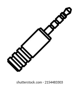 Music Jack Plug-in Icon. Bold outline design with editable stroke width. Vector Illustration.