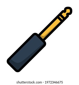 Icono del complemento de Jack de música. Contorno de negrita editable con diseño de relleno de color. Ilustración vectorial.