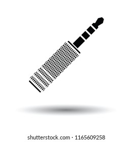 Music jack plug-in icon. White background with shadow design. Vector illustration.