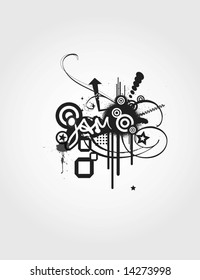 music jam with graffiti background