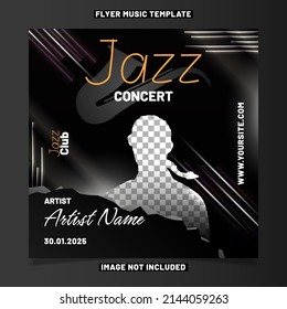 Music jazz concert flyer template