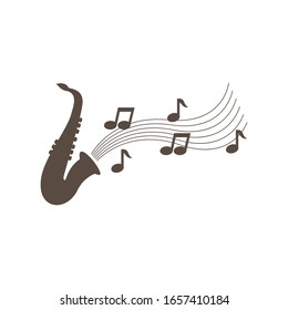 Music jazz logo icon vector illustration