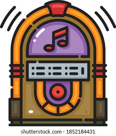 Music Jukebox Filled Outline Icon