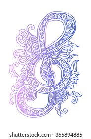 Music key doodle style