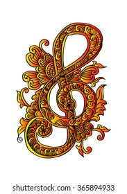 Music key doodle style