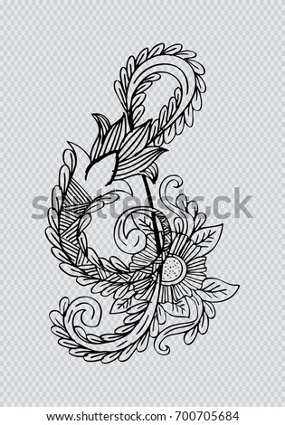 Music key doodle style. Hand drawing illustration.