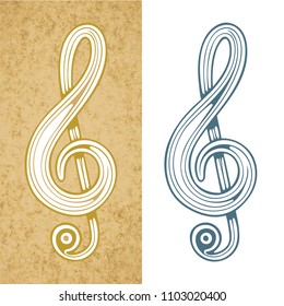 Music key. Music note hand drawn illustrations set.
Music note sketch drawing icon and symbol. Music logo concept.
