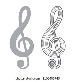
Music key. Music note hand drawn illustrations set.
Music note sketch drawing icon and symbol. Music logo concept.