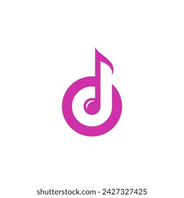 music key note icon symbol vector logo design template