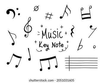 Music key notes. Vector illustration