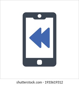 Music key on mobile icon, Vector graphics