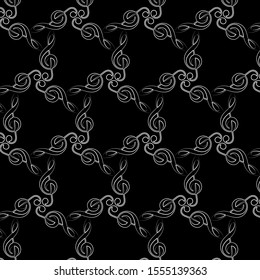 Music key pattern white black background