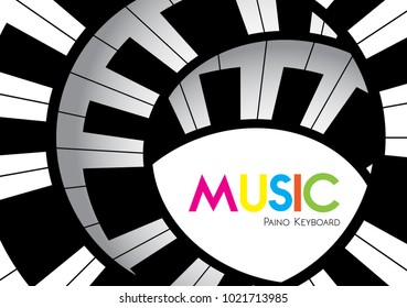 Music Keyboard with Colorful Keys and Notes.vector