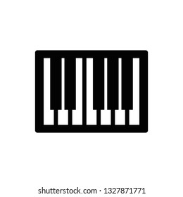 Music Keyboard flat Icon Vector on white background.  Piano Key Icon Vector Template