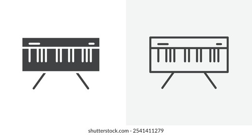 Music keyboard icon flat and simple set design