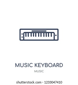 music Keyboard icon. music Keyboard linear symbol design from music collection. Simple outline element vector illustration on white background