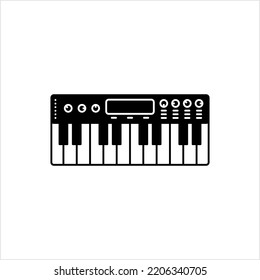 Music Keyboard Icon, Musical Instrument Keyboard Icon Vector Art Illustration