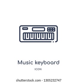 music keyboard icon from music outline collection. Thin line music keyboard icon isolated on white background.