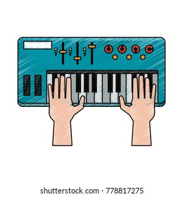 Music keyboard isolated