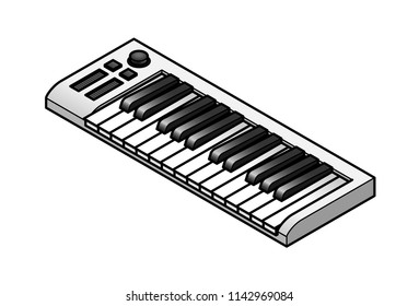 A music keyboard MIDI controller with 25 keys.