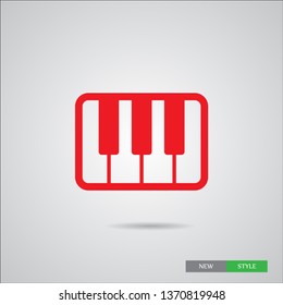 Music Keyboard of Midi icon and piano icon isolated on a white background. Line for infographic, website or app. Vector.