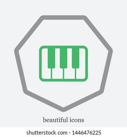 A music keyboard of Midi and piano . icon isolated on white background. Line for infographic, website or app. Vector. The sign of the music keyboard.