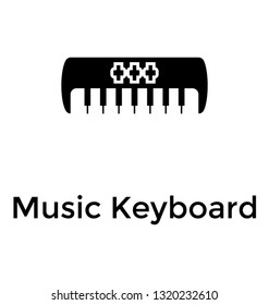 Music keyboard solid icon design 