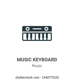Music keyboard vector icon on white background. Flat vector music keyboard icon symbol sign from modern music collection for mobile concept and web apps design.