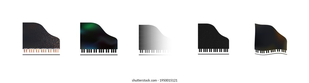 music keyboard  vector illustration set