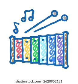 music kid leisure doodle icon sketch vector. music kid leisure sign. isolated symbol illustration