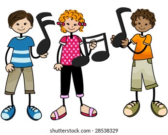Musik-Kinder - Vektorgrafik