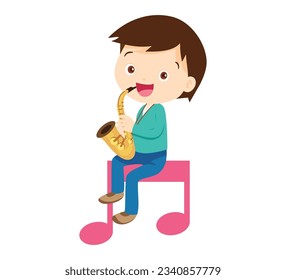 Music kids.Play music concept of music school.Cartoon dancing kids and kids with musical instruments.cute child musician various actions playing music