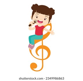 Music kids.Play music concept of music school.Cartoon dancing kids and kids with musical instruments.cute child musician various actions playing music