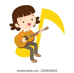 Music kids.Play music concept of music school.Cartoon dancing kids and kids with musical instruments.cute child musician various actions playing music