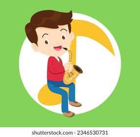 Music kids.Play music concept of music school.cute child musician various actions playing music