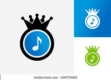Music King Logo Template Design Vector, Emblem, Design Concept, Creative Symbol, Icon
