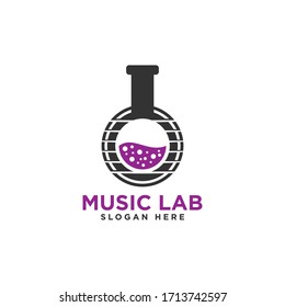 Plantilla de diseño de logotipos de laboratorio de música